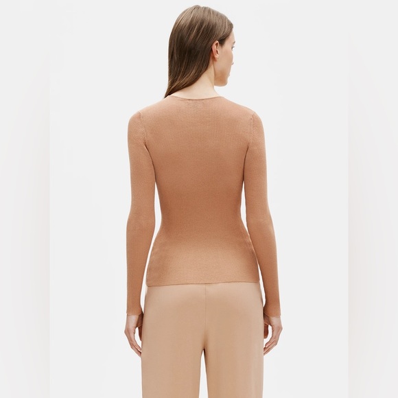 EILEEN FISHER Limited Edition Sheer Organic Cotton Slim Top - Amber - Picture 3 of 6